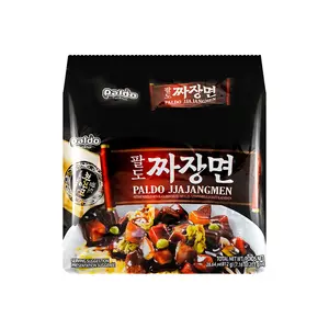 PALDO Korean Jjajangmen Noodles with Black Bean Sauce 4 Pack x 7.16 oz - Instant Ramen, Savory