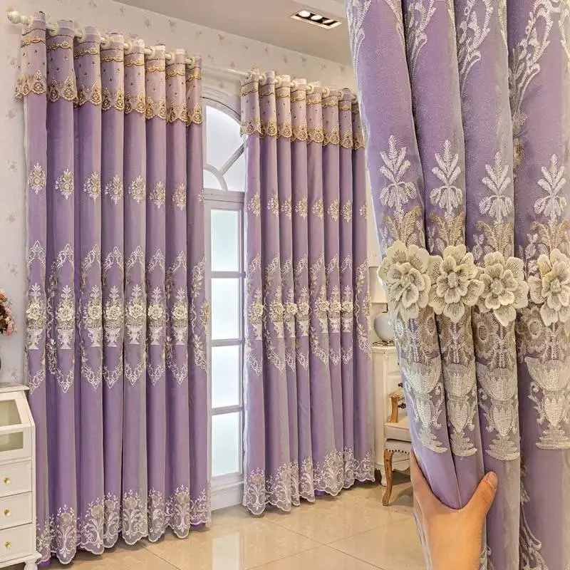 1PC  European Double-Layer Girls' Curtains Blackout Curtains, Sheer Tulle Curtains, Blackout Curtains, Double Layer, Sheer, For Bedroom, Living Room, Home Decoration Curtain, Window Curtain, Curtains And Nettings, Home Decorative Curtain