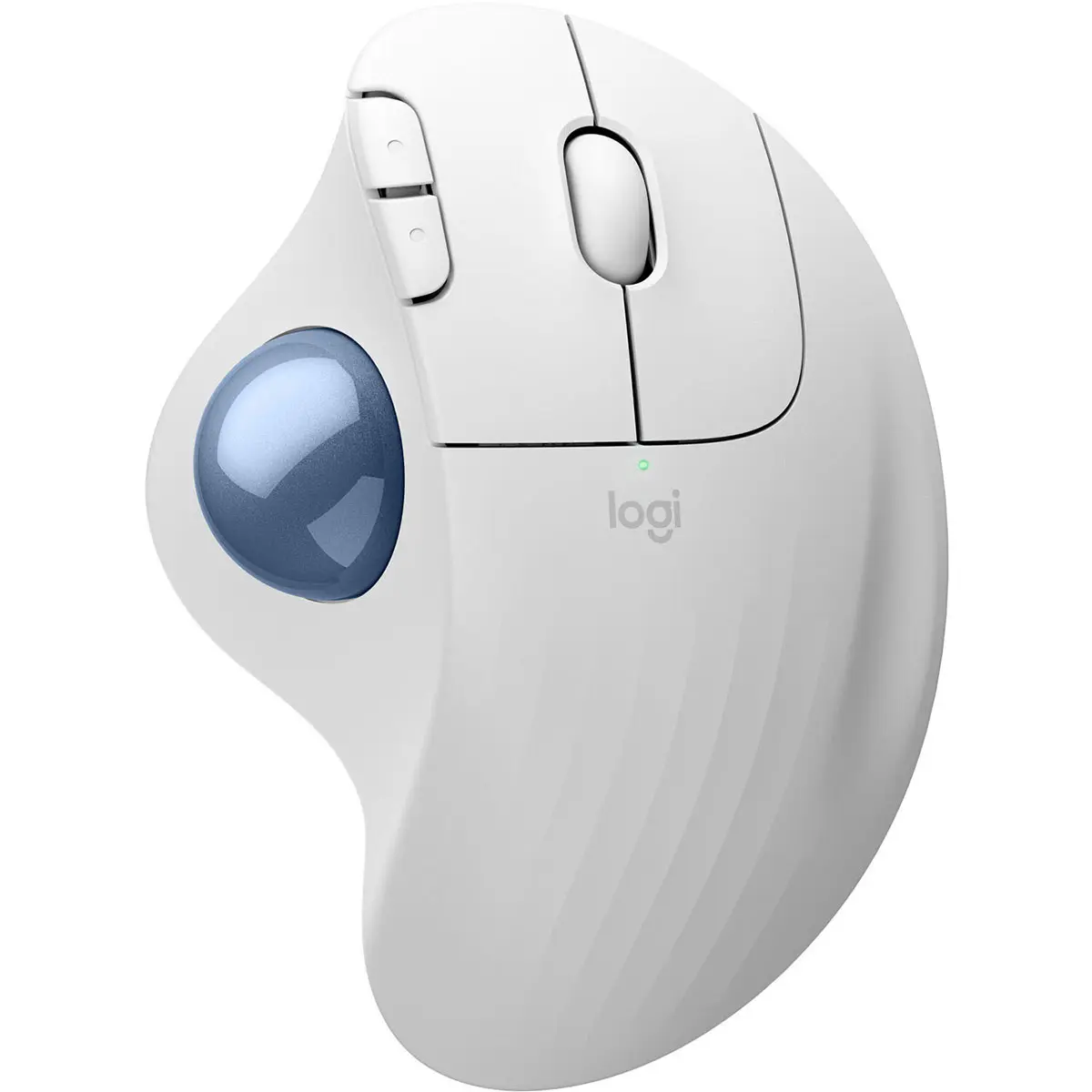 Logitech Ergo M575S Wireless Trackball Mouse, Off-White/Blue Ball