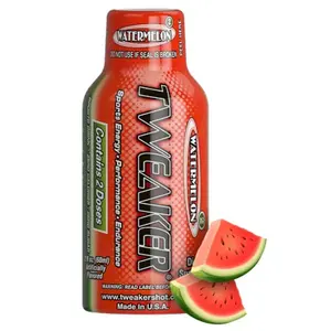 3x Tweaker Energy Watermelon - Sports Drink Liquid Shot Caffeinated Beverage Mental Focus Performance Boost Pre Workout Supplement Sugar Free Zero Calorie Refreshing Nutrient Adult Vitamin B12 Natural Flavors Bulk Lot Bundle 2oz