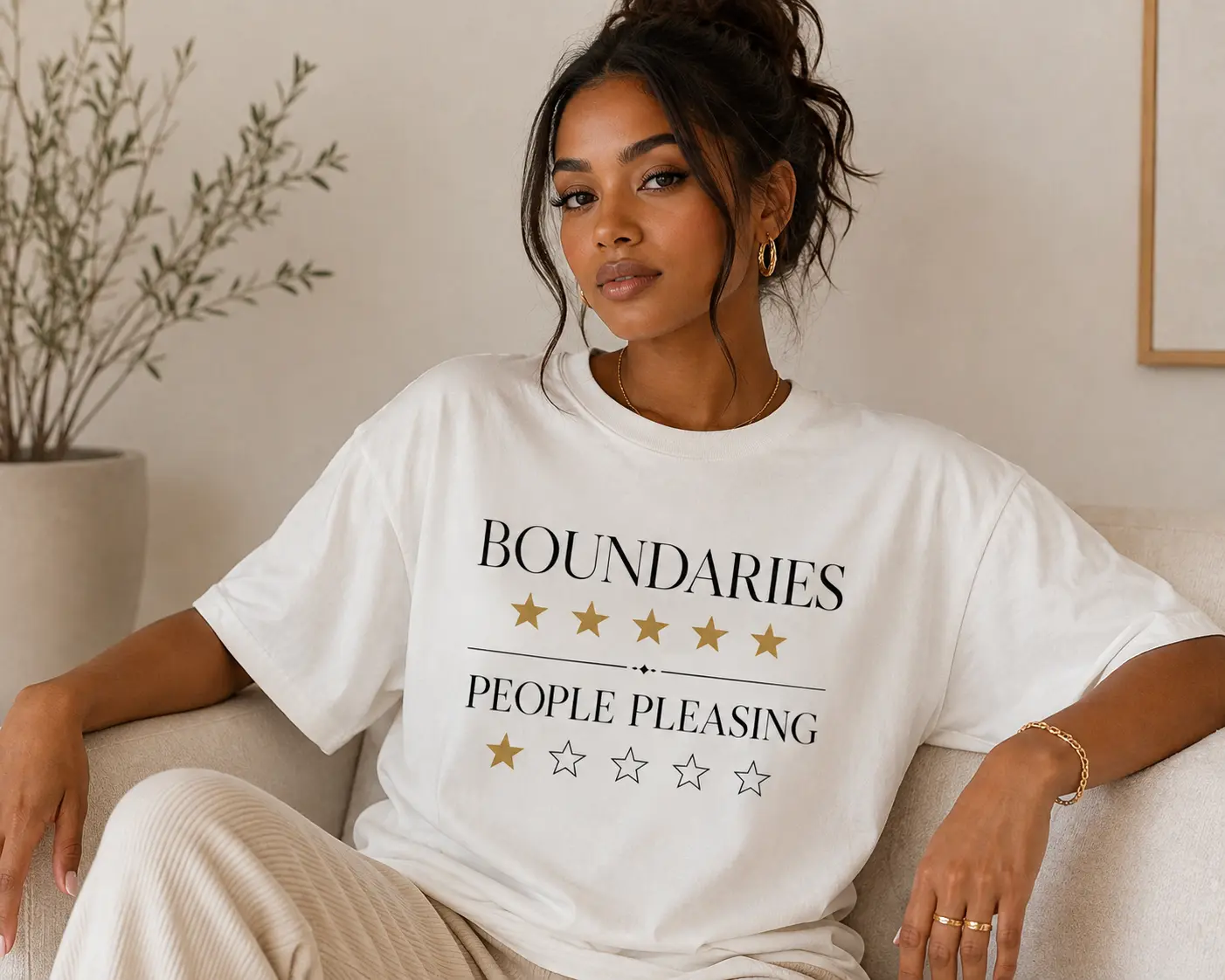 Boundaries Rating Graphic Tee | People Pleasing Shirt | Self Growth Shirt | Mental Health Tee | Quiet Luxury Oversized T-Shirt | Gift for Her