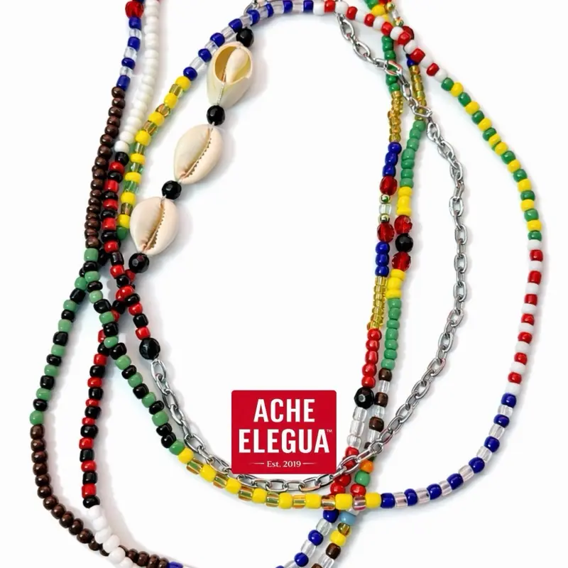 Palo Mayombe Eleke Necklace HandMade Handcrafted Palo Mayombe Eleke Bandera Design Unique Handmade Jewelry for Everyday Wear or Special Occasions