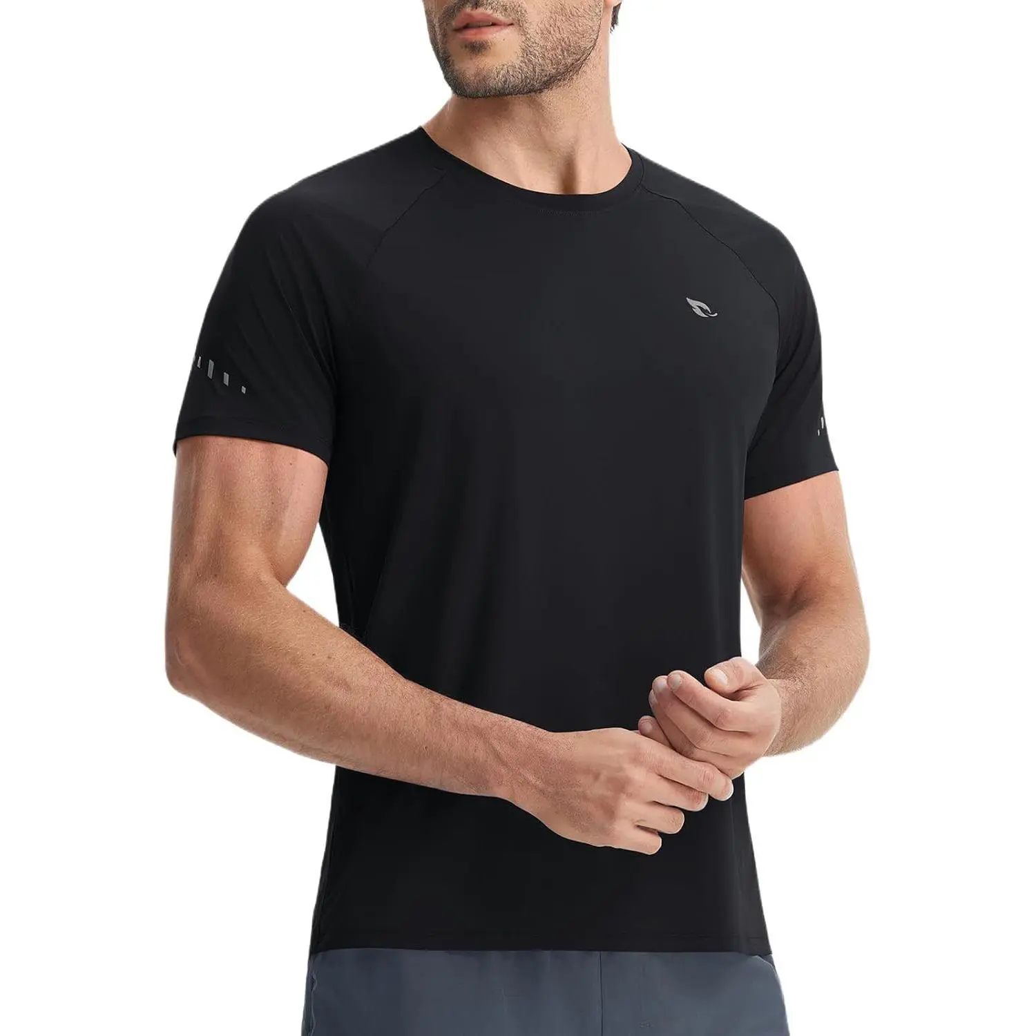 Baleaf Men's Short-Sleeve Cooling Compression Shirts - Plain Cotton, Quick-Dry, Breathable, Moisture-Wicking, UPF 50+ Sun Protection for Gym, Running, Upf50+, Engineered For Motion, Designed For Safety, Find Your Perfect Size, Anti-Odour