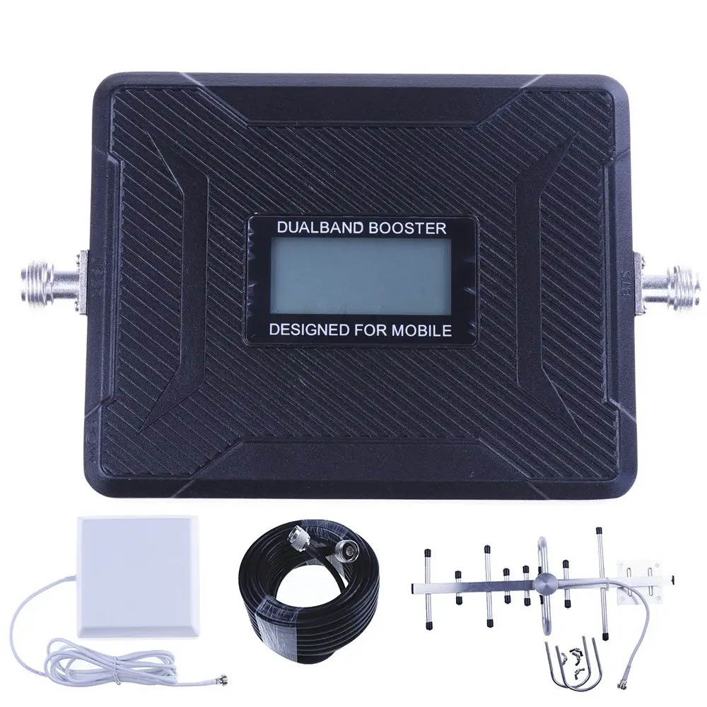 FCC Approved Dual-Band 3G/4G Mobile Phone Signal Amplifier, Directional Outdoor Home Repeater (850MHz/1700MHz/2100MHz) with Automatic Gain Control, Cost-Effective Network Component for Computers & Office Equipment, Essential for Poor Reception