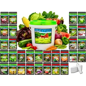 20,000+ Survival Seed Kit 5+ Year Supply. 30 Fruit & Vegetable Non-GMO Heirloom Seeds for Planting a Home Garden