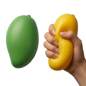 Heat Sensitive Color Changing Mango Squishy Toy - Slow Rising, Odorless, Non-Sticky Sensory Stress Ball for Anxiety Relief,  (Great for Kids Party Favors & Classroom Rewards)