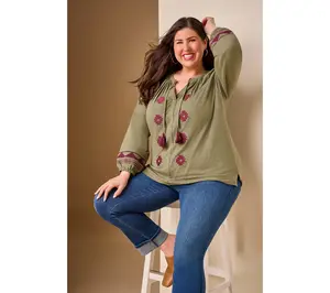 Belle by Kim Gravel Regular Flexibelle Game Day Cuffed Jean
