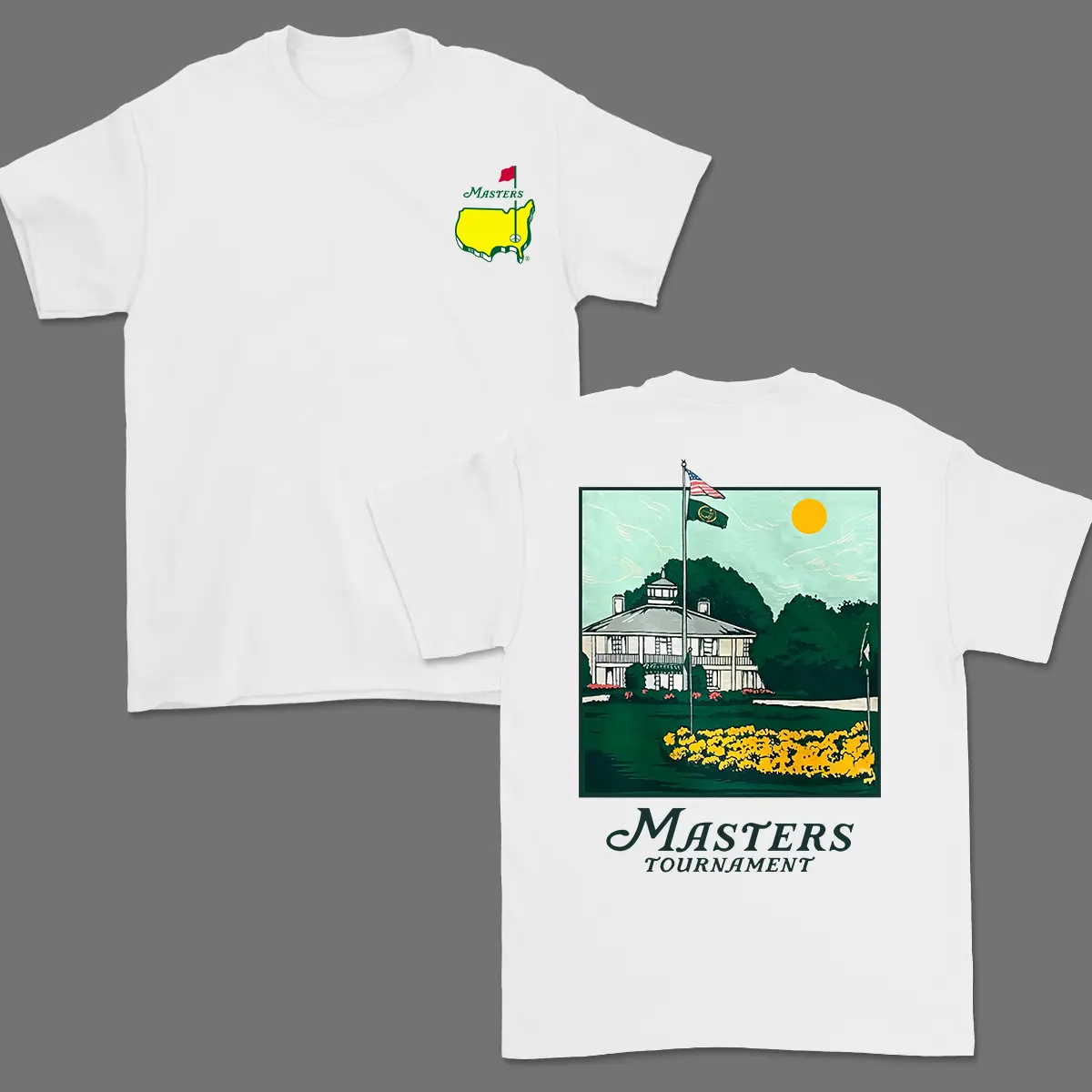 Men's 2025 Masters Tournament Vintage Cotton T-Shirt - Round Neck, Short Sleeve, Relaxed Fit, Breathable Soft Fabric, Leather Accent Graphic, Augusta Golf Club Streetwear, Aesthetic Vibe, Distressed, Office Casual, Trendy Gift, Cargo Pants/Jeans Pairing,,
