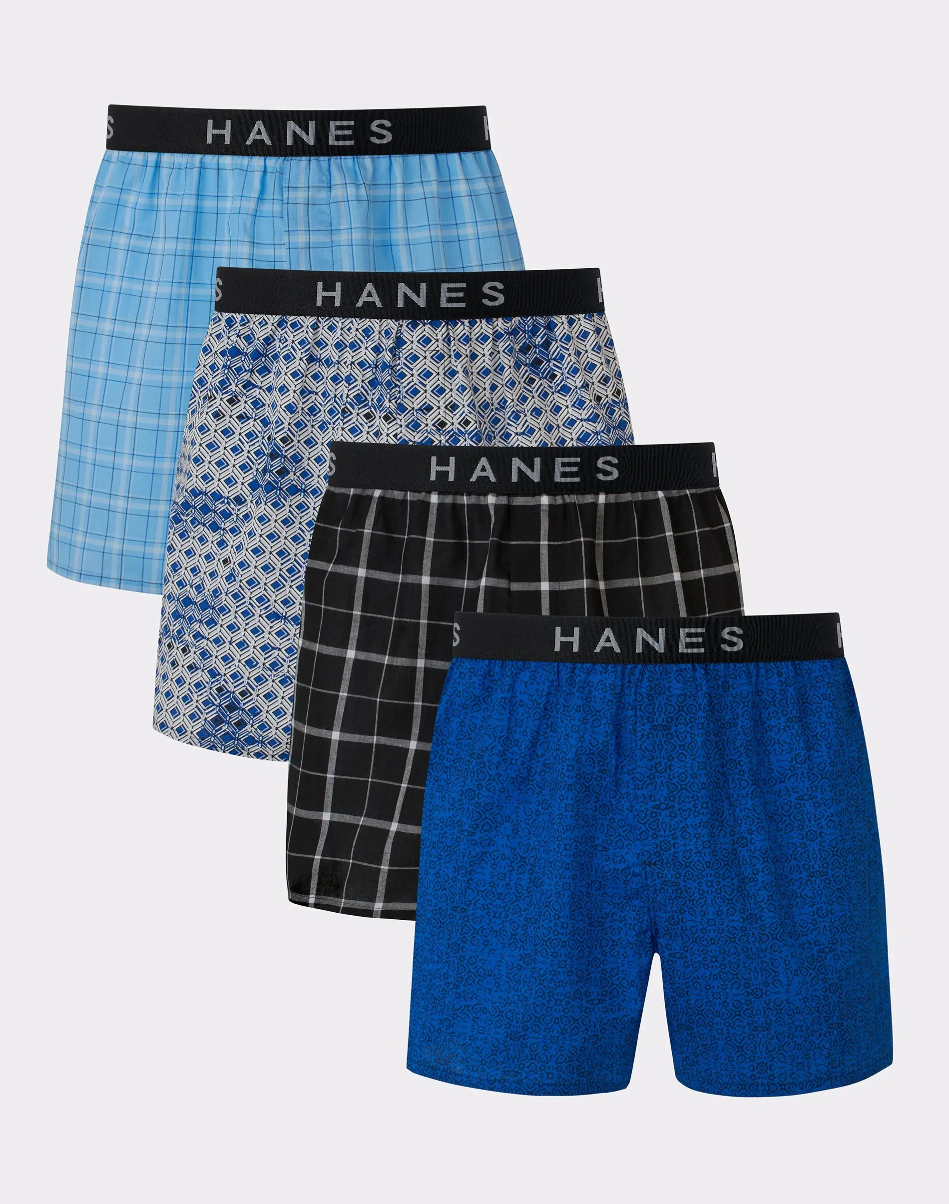 Hanes Ultimate Big Men’s Woven Boxer Underwear, Assorted Prints, 4-Pack ( & Tall Sizes)