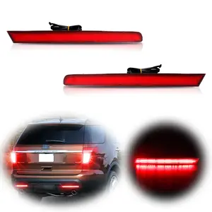2Pcs Sides LED Bumper Reflectors Rear Fog Lamps Lights Kit For 2011 2012 2013 2014 2015 Ford Explorer, Replace OEM# BB5Z 15A449 C , BB5Z15A449C , BB5Z 15A448 B