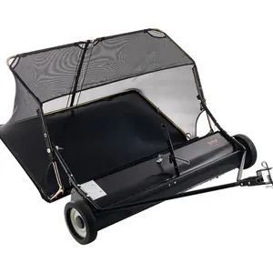 VEVOR 52 in Tow Behind Lawn Sweeper, 26 cu.ft. Large Yard Sweeper, Adjustable Sweeping Height, Heavy Duty Leaf & Grass Collector with Dumping Rope, Pull Behind Sweepers for Debris Grass Clippings