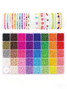 9600pcs Multicolor 3mm Seed Beads, Vibrant Rainbow Series Glass Beads, Ideal for DIY Bracelets, Necklaces, Earrings, Handmade Jewelry