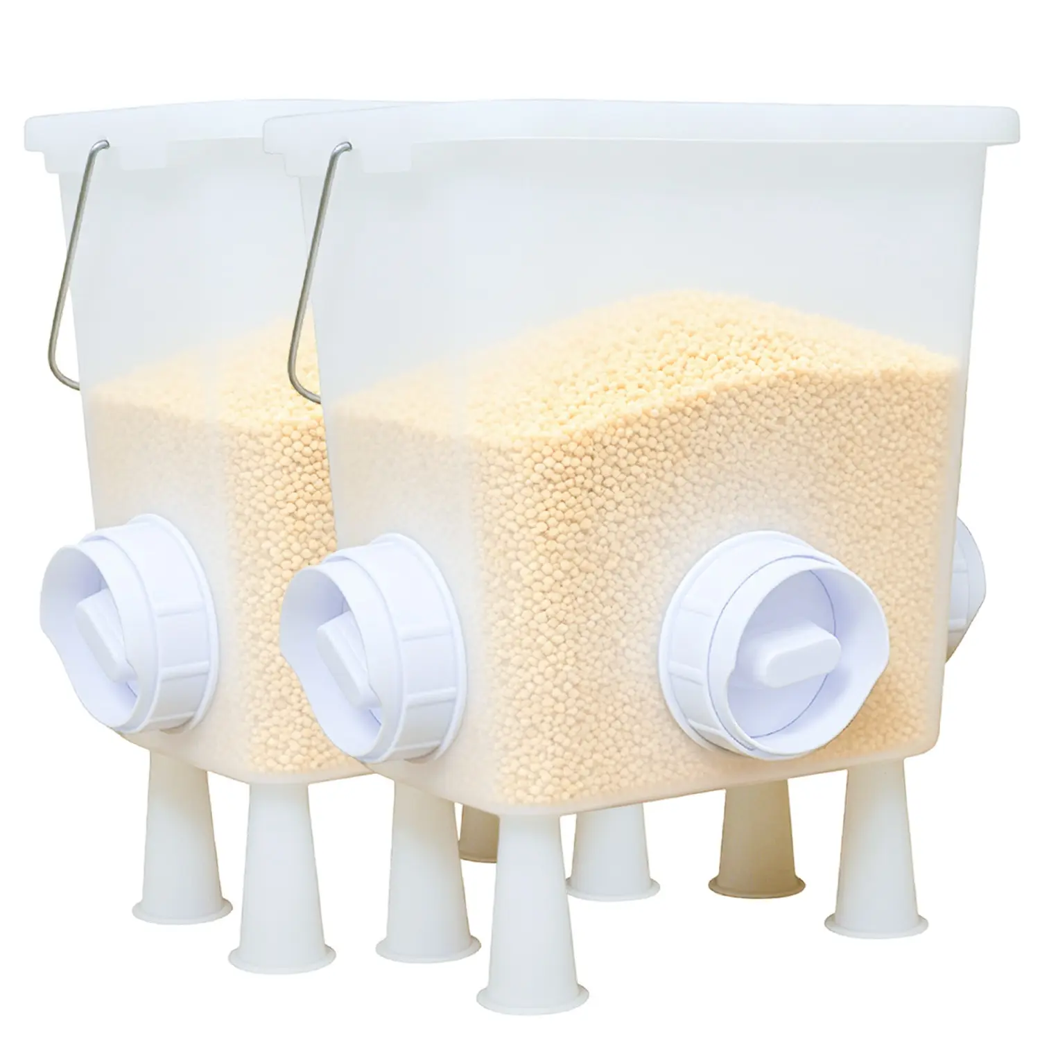 2.8 Gal No-Mess Chicken Feeder with Stand Legs, Gravity Fed Automatic Poultry Feeder, Rainproof Backyard Coop Chicken Feeders Kit