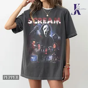 Vintage Halloween Scream Shirt, Scream Horror Shirt, Retro Spooky Season Shirt, Halloween Graphic Tee, Ghost Face Shirt, Horror Movie Shirt