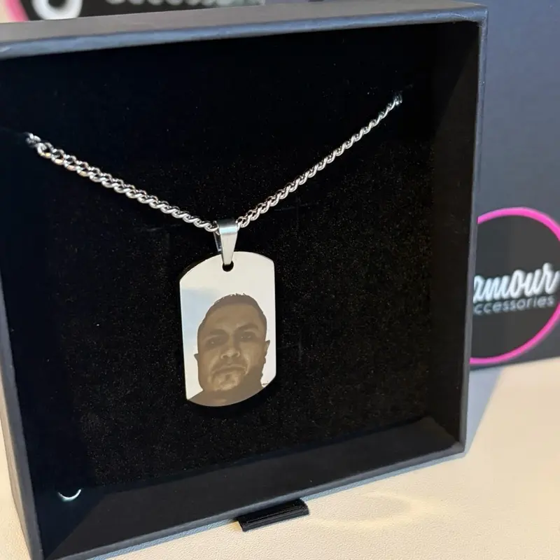 Steel Personalized ID tag necklace