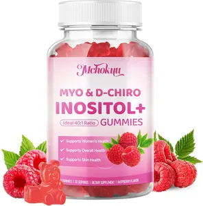 Sugar Free Myo-Inositol and D-Chiro Inositol Gummies Ideal 40:1 Ratio Supplement with Vitamin D3 B12 for Women Hormonal Balance Ovarian Support Cycle Regularity and Energy Wellness Chewable Raspberry Flavor 60 Count
