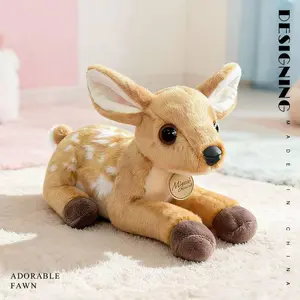 25cm latest prone deer doll Kawaii stuffed plush toy figurine cartoon anime cute pillow children's birthday gift fun doll