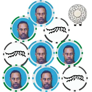 Unique Tiger Pattern Golf Ball Marker with Magnetic Cap Clip, 10pcs/set Golf Ball Marker, Golf Accessories for Golf Enthusiasts, Golf Gift