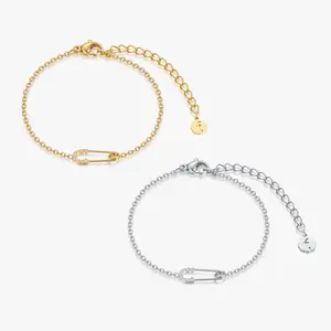 Pave Safety Pin Bracelet