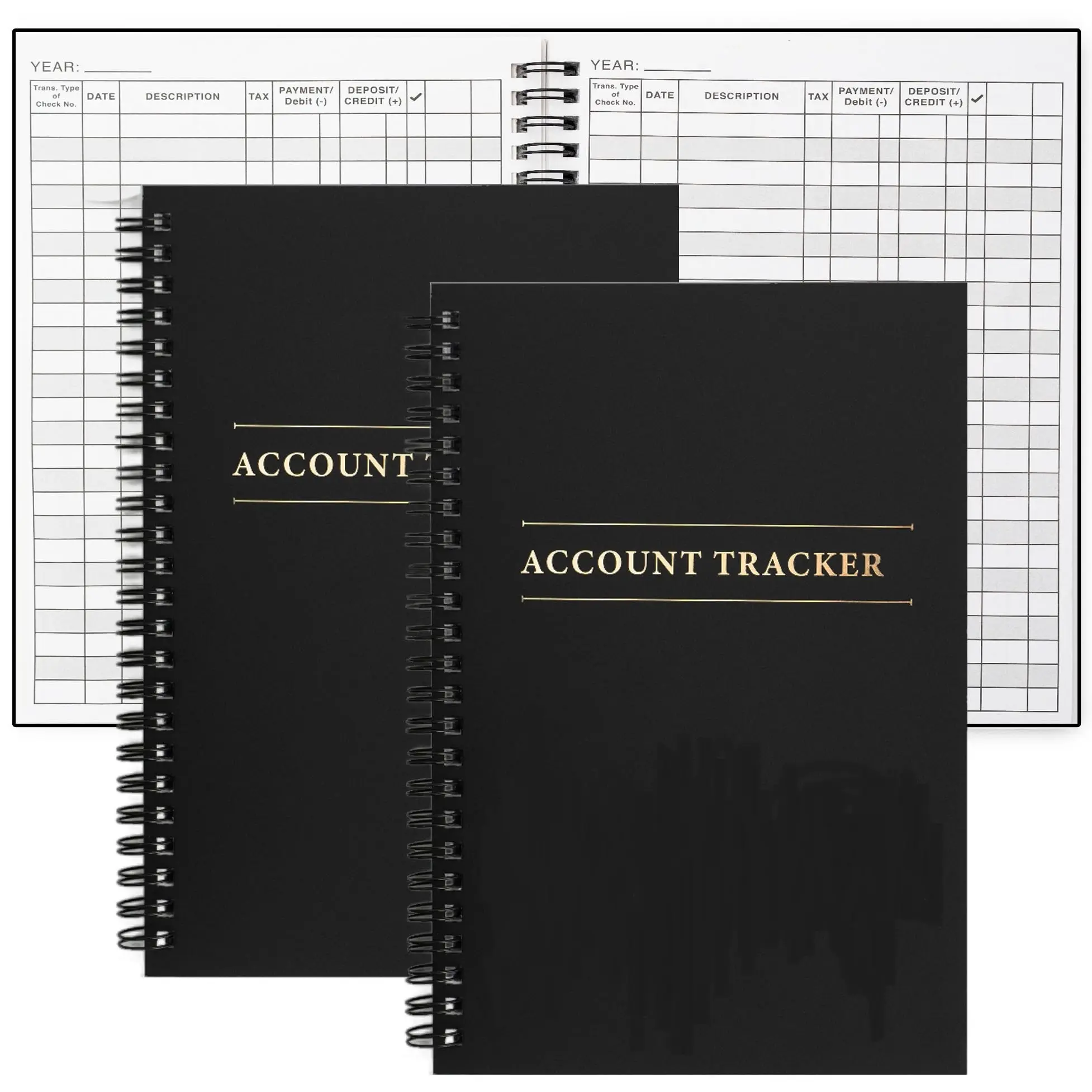 2-Pack Expense Tracker Ledger Book - 100-Page Finance Planner, Accounting Ledger Notebook, Office Stationery Accessory for Home Budgeting & Small Business Bookkeeping, Budgeting Tool