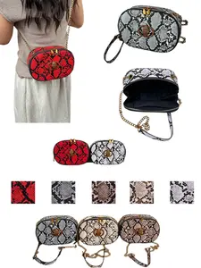 Vintage Pattern Crossbody Bag, Buckle, Chain Strap, Multiple Colors, Street Style, Perfect for Dates and Music Festivals