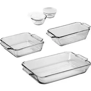 7 Piece Glass Bakeware Set, Glass Baking Dish Set Oven Rectangular