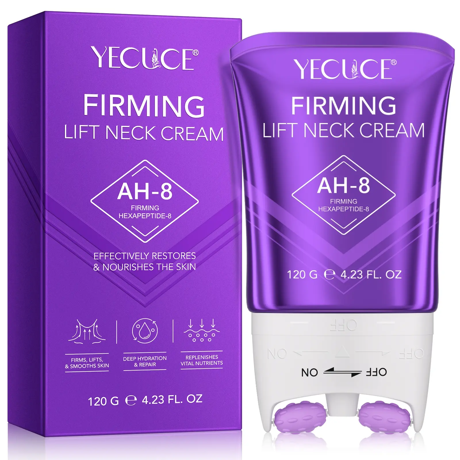 Yecuce Neck Firming Roller Cream 120g, Moisturizer, Deep Hydration & Repair, Suitable for Dry Rough Skin, Neck Care Massager Balm, Body Care, Beauty Products