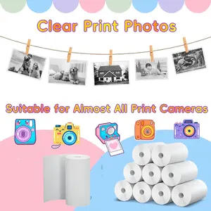 Kids Instant Camera Refill Print Paper-10 Rolls for Kids Instant Print Camera,HD Printing Thermal Print Paper Set Portable Refill Print Paper（No Camera）