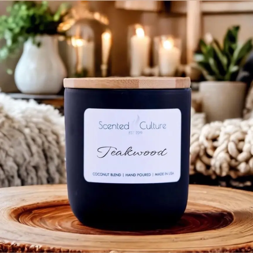 Teakwood Scented Candle - Aromatherapy Therapy -