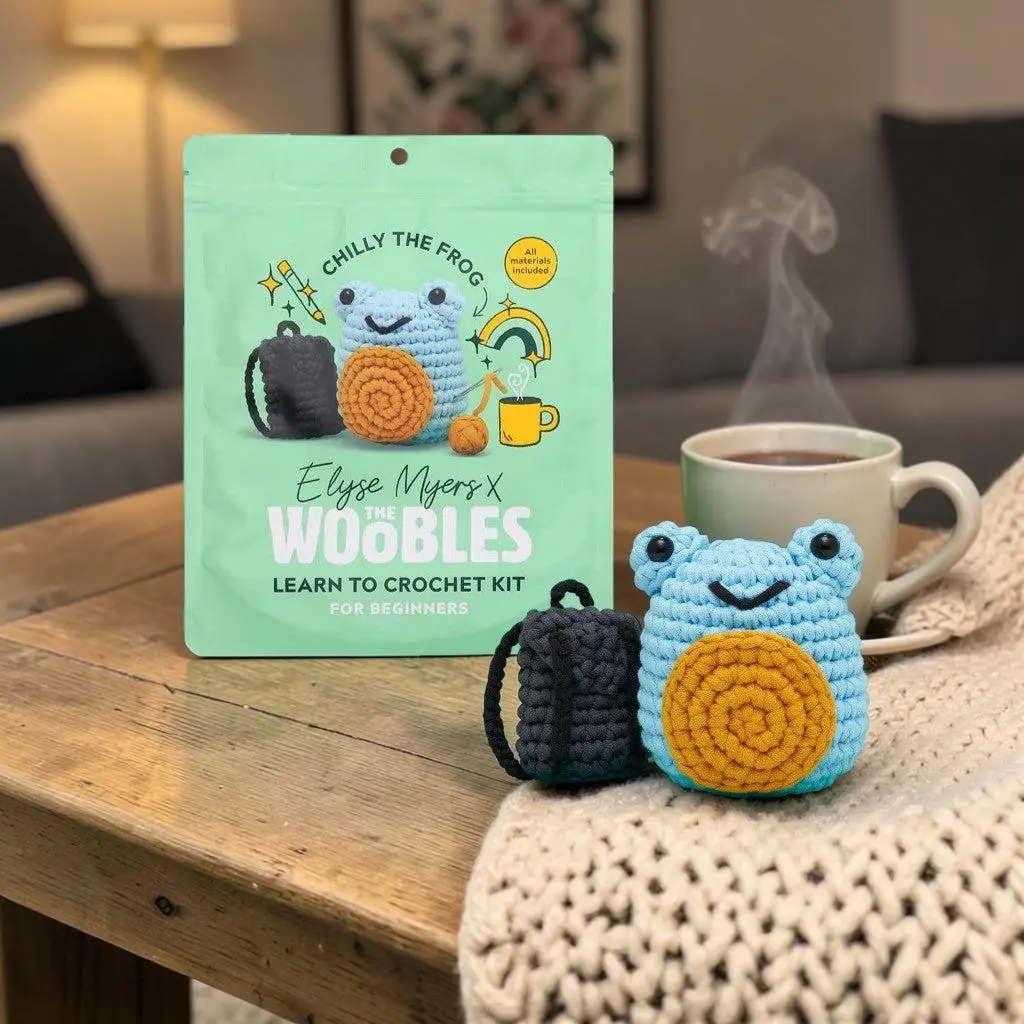 The Woobles Beginner Crochet Kit | Elyse Myers Chilly the Frog Bundle