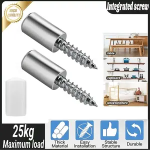 Self-Tapping Integrated Screws for Cabinet Support, Maximum Load 25kg, Non-Slip Sleeve, Easy Installation, Durable Design, Steel Pin Peg