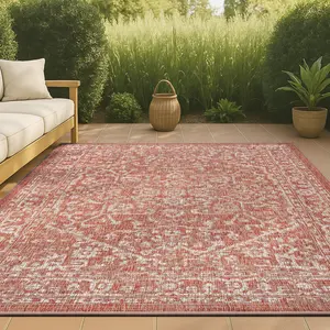 JONATHAN Y Malta Bohemian Medallion Textured Weave Indoor/Outdoor Area Rug; for Living Room, Kitchen, Bedroom, Dining Room, Patio, Porch, Backyard