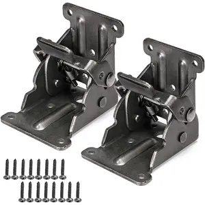 2-Pack Folding Brackets, Lock Extension Hinge, Foldable  Brackets Hardware for Table, Workbench, Platform