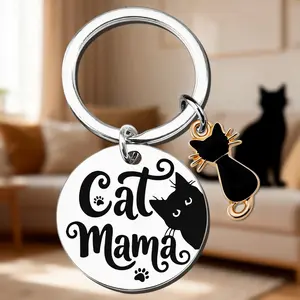 Cat Mama Keychain-I’m a Proud Cat Mom, Meaningful Cat Lover Gift,Cute Round Keychain for Cat MomCat Lover,Gift for Women Sister Friends,Birthday handmade  gifts  bf november  birthstone  tennis  necklace bellatrix  lestrange boys  flowers  swan  gold mezu