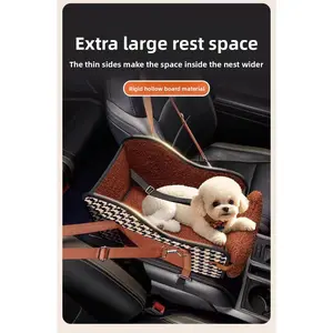 2  Small Dog Car Seat with Safety Harness Pet Booster Bed for Center Console Washable Puppy Travel Crate for Cars and Trucks