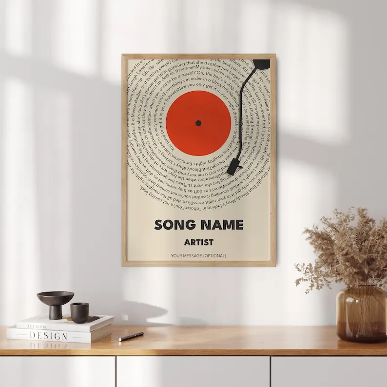 Custom Song Lyrics Print: Personalized Music Poster Wall Art