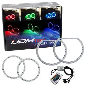 iJDMTOY 7-Color RGB LED Halo Ring Lighting Kit For 2007-2013 BMW E82/E88 128i 135i 1M 1 Series Front Road Illuminating Light Retrofit w/Adjustable Setting