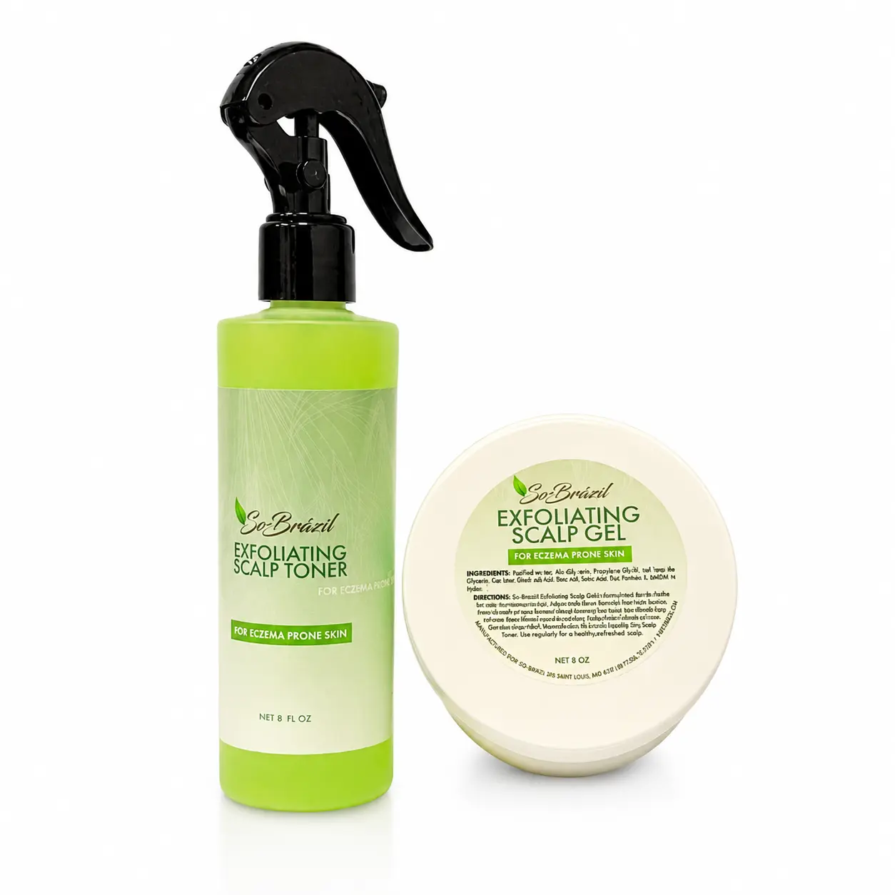 Se-Brazil Exfoliating Scalp Toner 8oz SPRAY + Scalp Gel 8oz (8OZ)