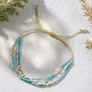 Fresh & Summery Multi-Layer Beaded Bracelet — Adjustable, Creative, Artistic, and Versatile