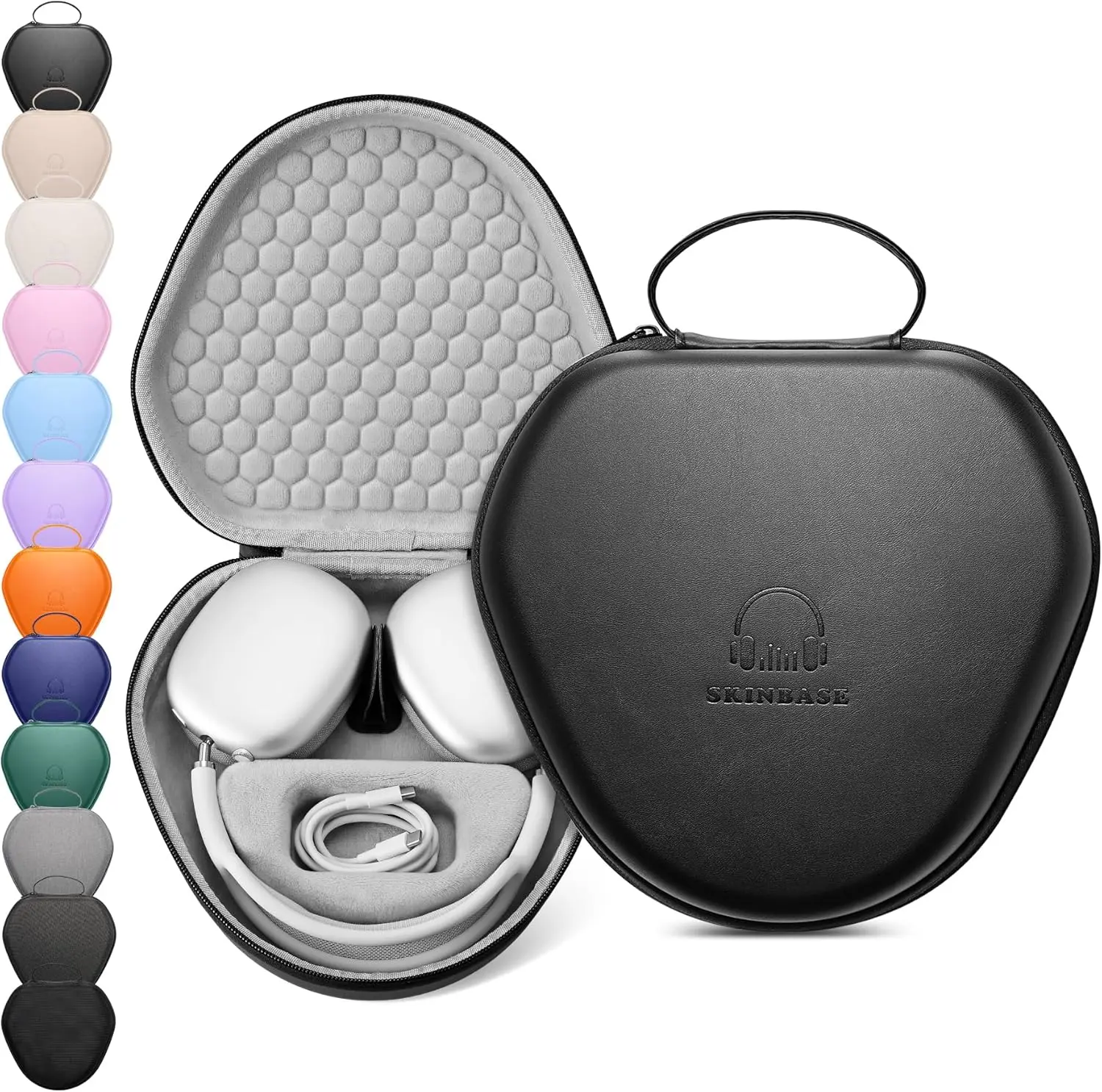 Airpods Max Case Cover,Smart Case with Sleep Mode Made by Air pods,Compatible with Apple AirPod Max,Protective Carry Travel Cover AirPod Pro Max Cases,Headphone,Black AirPods Max Accessories