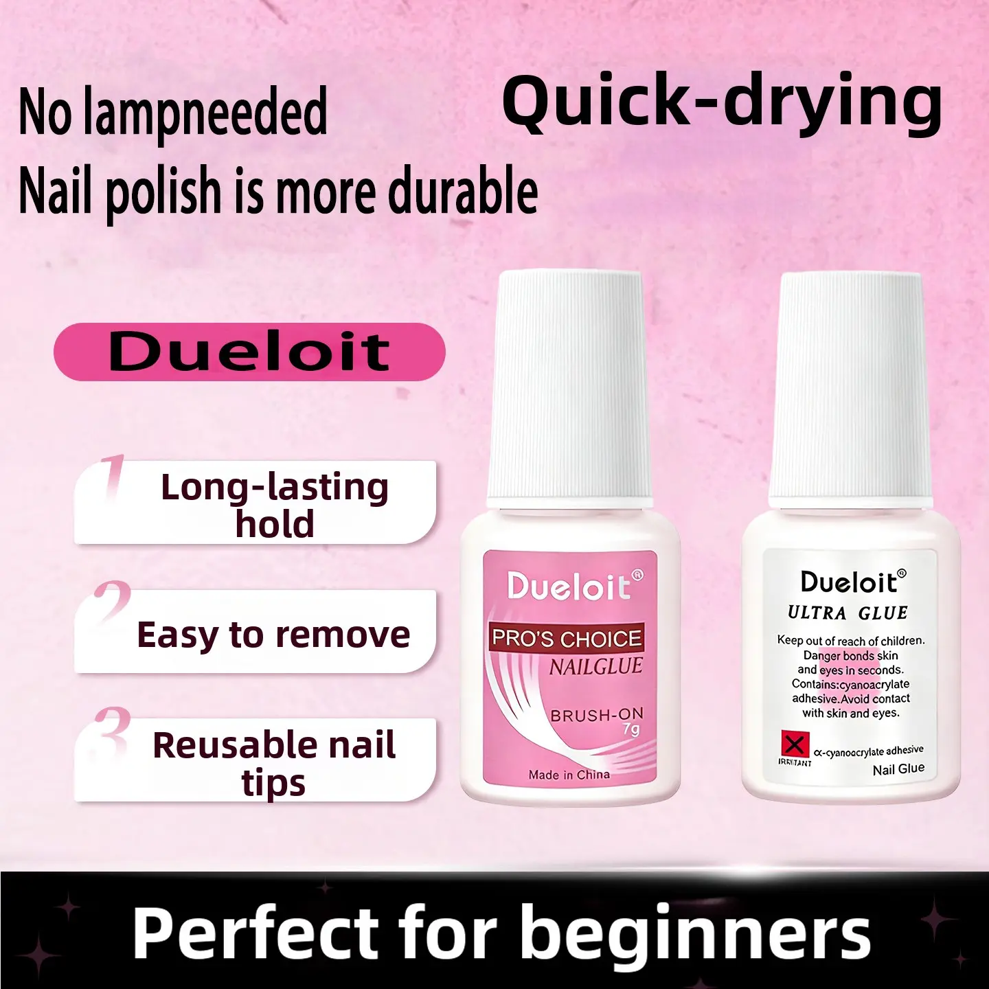 New Upgrade Fast-Drying Nail Glue, 7ML, Strong Adhesive for Artificial Nails, Long-Lasting and Durable, Perfect for Artistic Manicure, Novice specific adhesive, Nail Art Diy, False Nails Glue