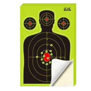5/10/20PCS Human-Shaped Shooting Targets12x18 Inches Silhouette-Style Splatter Targets Bullet Impacts Instantly Burst into Bright Fluorescent Yellow for Clear Visibility