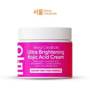 Ultra Brightening Kojic Acid Cream - SeoulCeuticals - K-Beauty Dark Spot Remover Moisturizer - With Glycolic Acid, Niacinamide + Cica + Hyaluronic Acid - Cruelty Free Korean Skincare