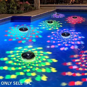 Floating LED Pool Light, Fish Projection, Solar Powered, 7 Lighting Modes, Ideal for Pool, Garden, and Yard Illumination, Solar Pool Lights