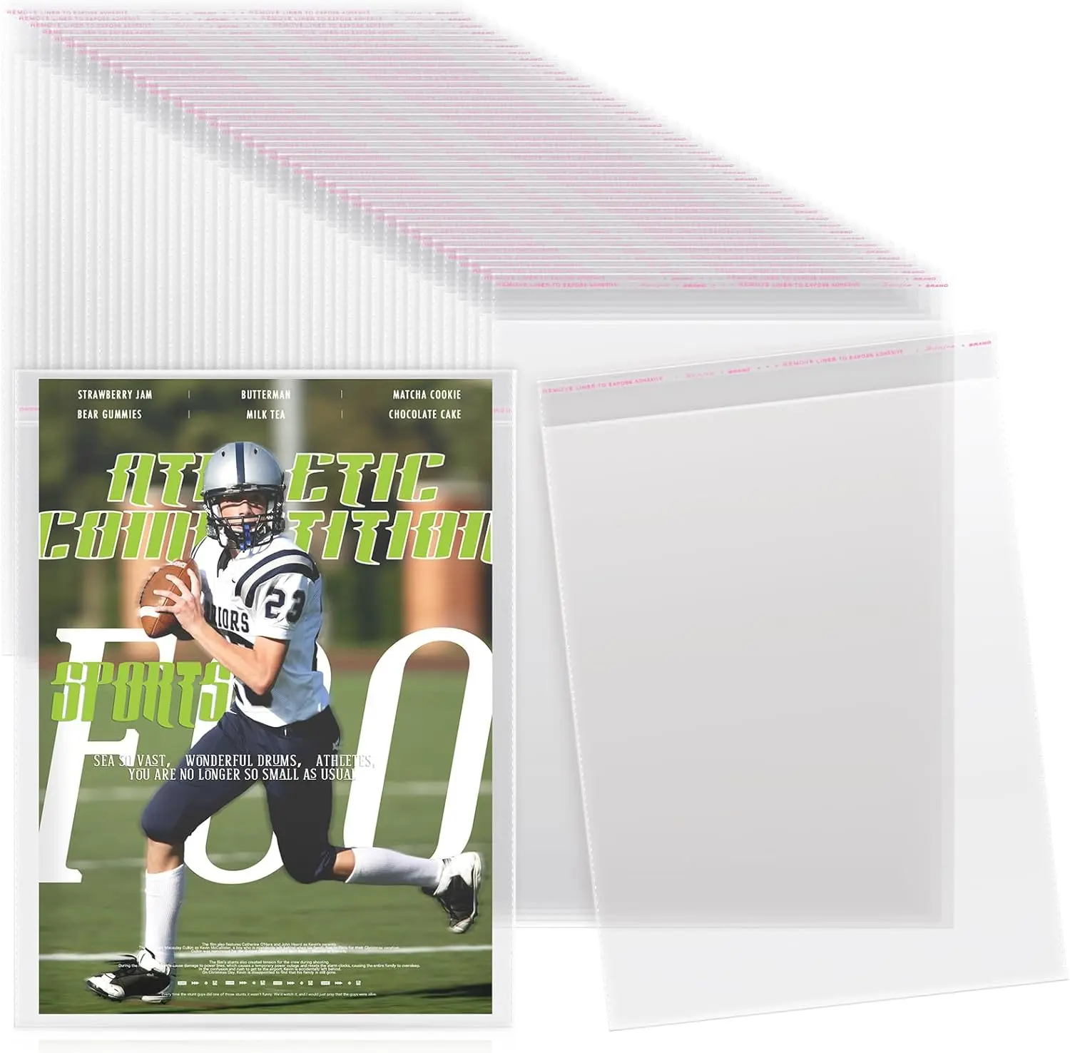 80 Pcs Magazine Protectors for Collectors Clear Plastic Magazine Sleeves 9.25 X 11.42 Inch Comic Book Size Cellophane Bags, Self-Adhesive