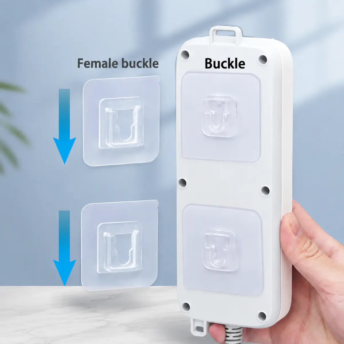 5 Pairs & 10 Pairs Transparent Plastic Male Female Interlocking Snap Buckles, No-Drilling Self-Adhesive Traceless Fixing Wall Hooks, Organiser Clips, Wall Mount Connectors for Curtain/Fabric, Home Storage