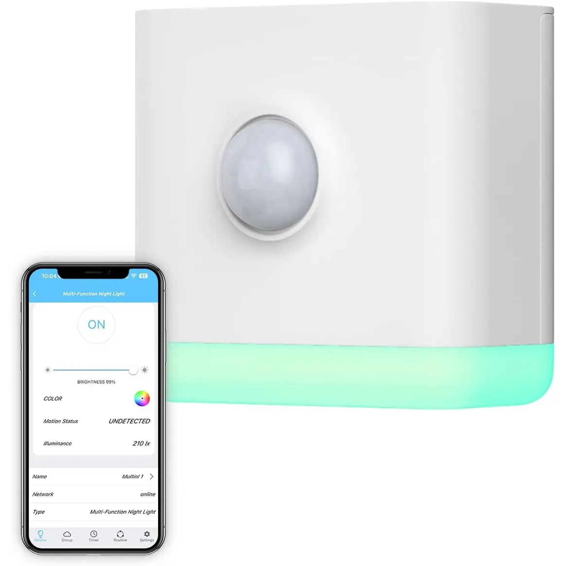 Multi-Function Night Light, Zigbee Repeater, 3-in-1 Combines a Motion Sensor, a Ilnation Sensor and RGB Color Night Light, 1-100% Adjustable Brightness, Zigbee hub Required
