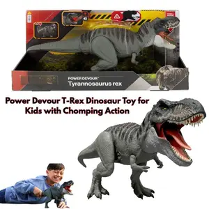 Power Devour T-Rex Dinosaur Toy for Kids with Chomping Action, LED Lights & Sounds, Interactive Dino Gift for Boys Girls 4-8