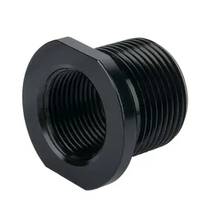 2-Pack Thread Converter with Crush Washer, 1/2x28 to 5/8x24, Aluminum Fuel Filter Adapter, Ideal for Plumbing & DIY Projects