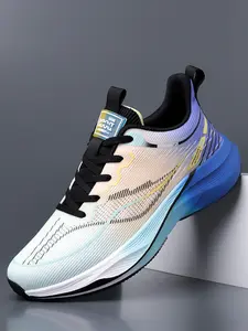 Unisex Gradient Colorful Running Shoes: Carbon Plate Racing Design, Professional Running & Training Sneakers